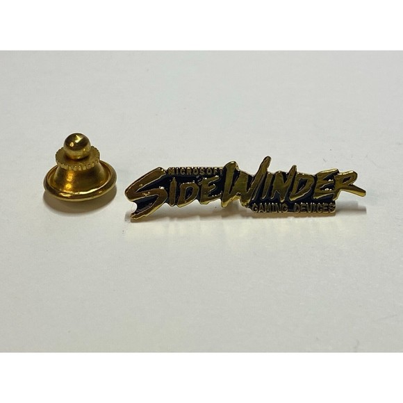 Rare Microsoft Sidewinder Gaming Device Promo Lapel Pin Badge Gold Tone - Picture 5 of 16